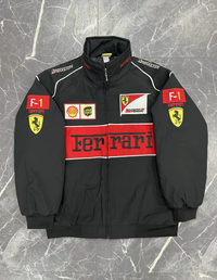 Giacca Ferrari F1 Nera Racing Edition – Bridgestone/Shell/UPS Patch | Full Zip Jacket 3