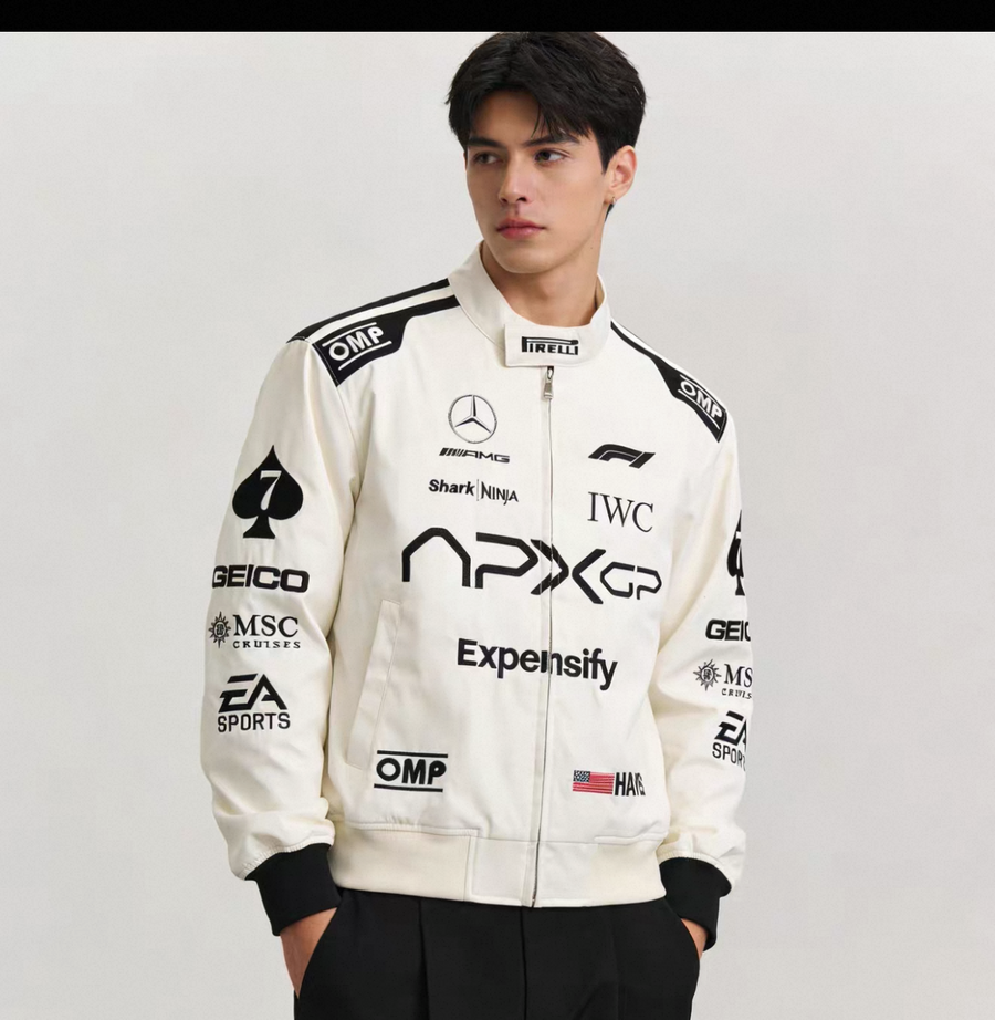 Giacca Mercedes AMG F1 Bianca – NXGP Racing Jacket | IWC Pirelli OMP Edition