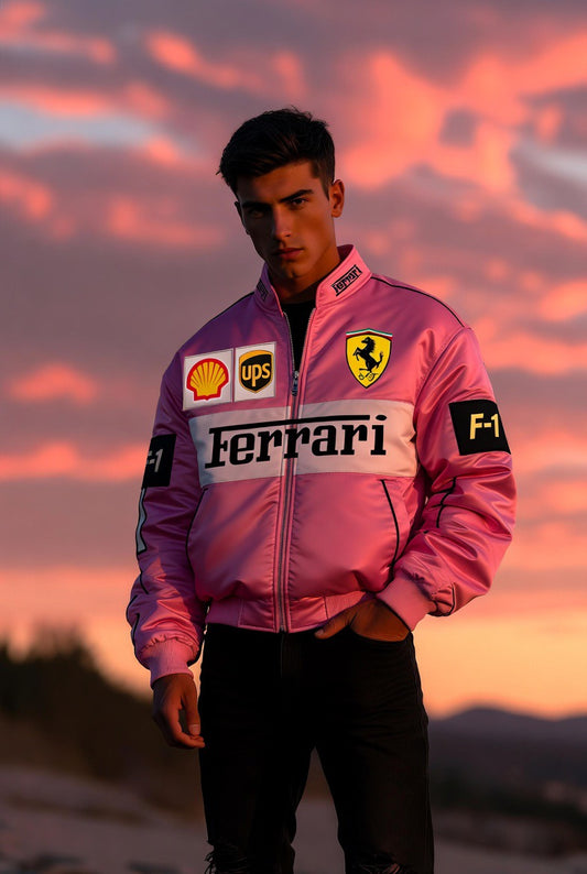 Giacca Ferrari F1 Rosa Limited Style – Racing Jacket Shell/UPS | Full Zip Streetwear