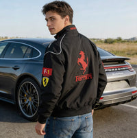 Giacca Ferrari F1 Nera Racing Edition – Bridgestone/Shell/UPS Patch | Full Zip Jacket 4
