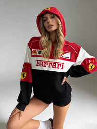 Felpa Ferrari F1 Hoodie Rosso/Bianco/Nero – Scuderia Ferrari Shell UPS | Racing Streetwear 1