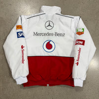 Giacca Vodafone McLaren Mercedes F1 Bianca/Rossa – Santander Edition | Vintage Racing Jacket 2
